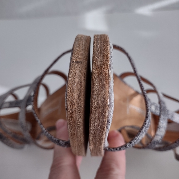 JEFFREY CAMPBELL Size 41 Genuine Snake Leather Ankle Zip Gladiator Sandals Shoes - Picture 6 of 14